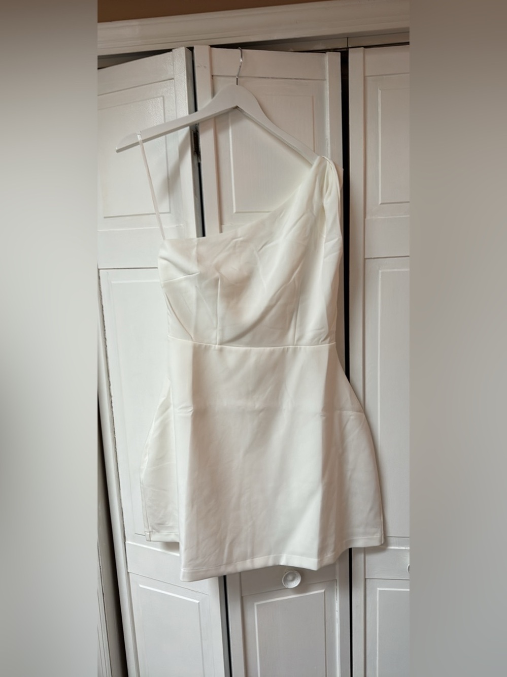 Lulus One-Shoulder White Mini Dress